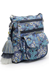 Lush Grey And Multi Floral Printed Polycotton Sling Bag