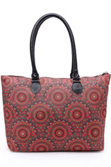 Tribal Red And Multi Mandala Printed Polycotton Shoulder Bag