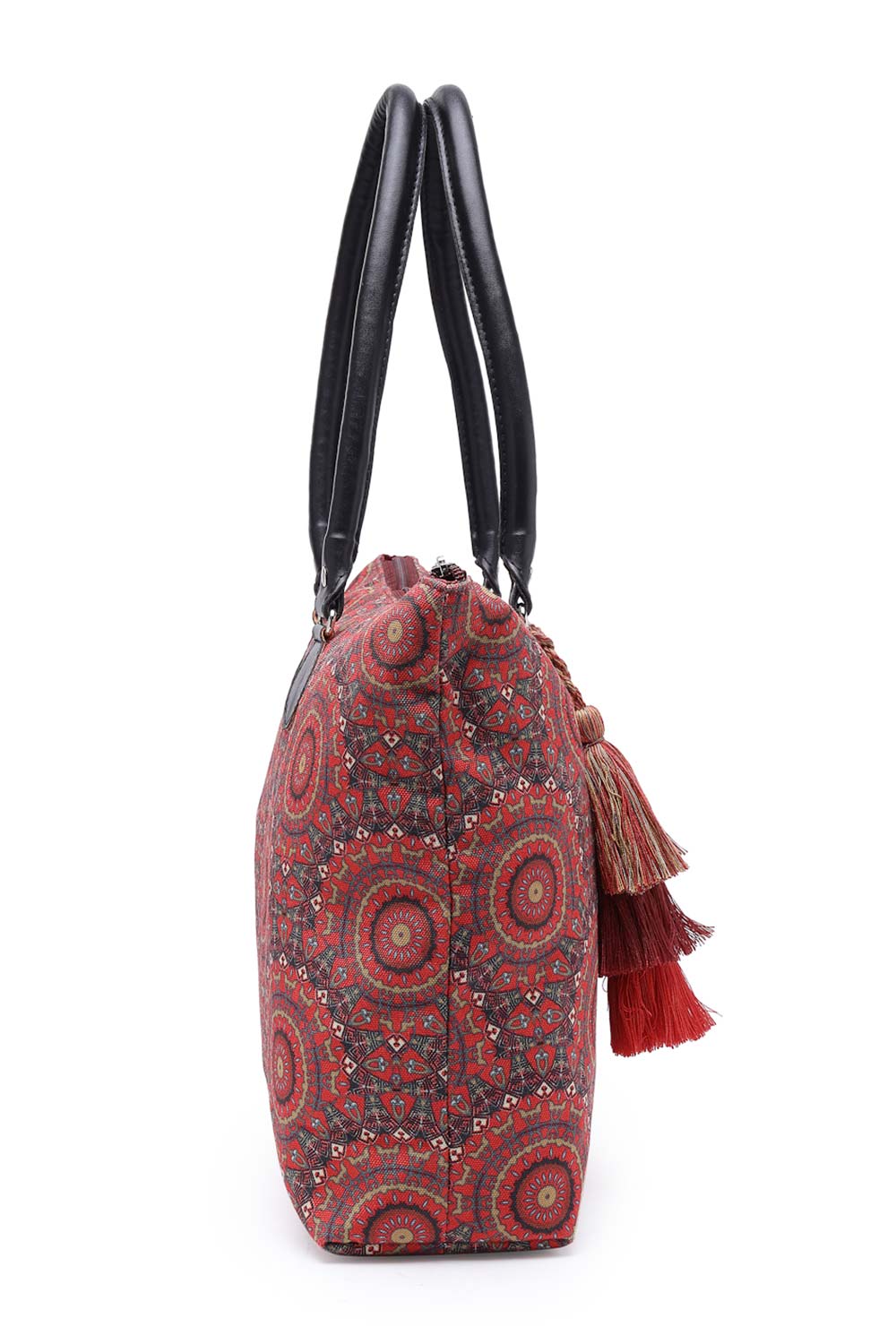 Tribal Red And Multi Mandala Printed Polycotton Shoulder Bag