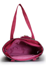 Magenta Stripe Jacquard Cotton Canvas Tote Bag