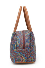 Tribal Multi And Tan Mandala Cotton Jacquard Handheld Bag