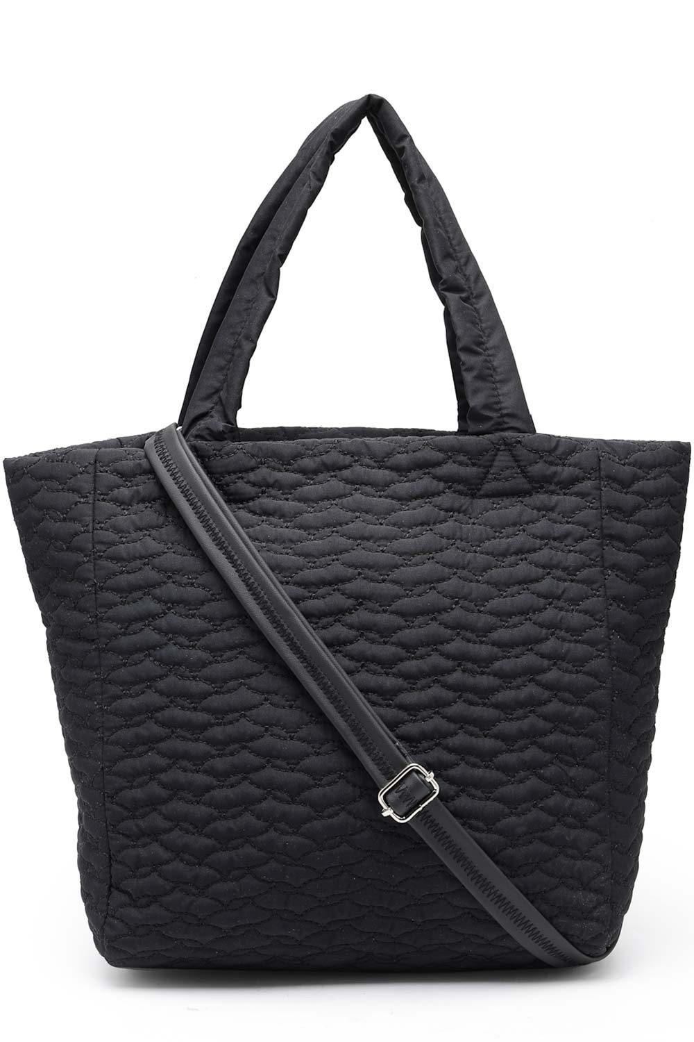 Black Quilted Polyester Sling Bag