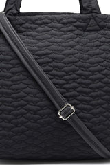 Black Quilted Polyester Sling Bag