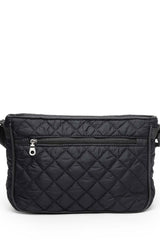 Black Geometric Quilted Polyester Sling Bag