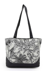 Animal Black And White Toile Cotton Jacquard Shoulder Bag