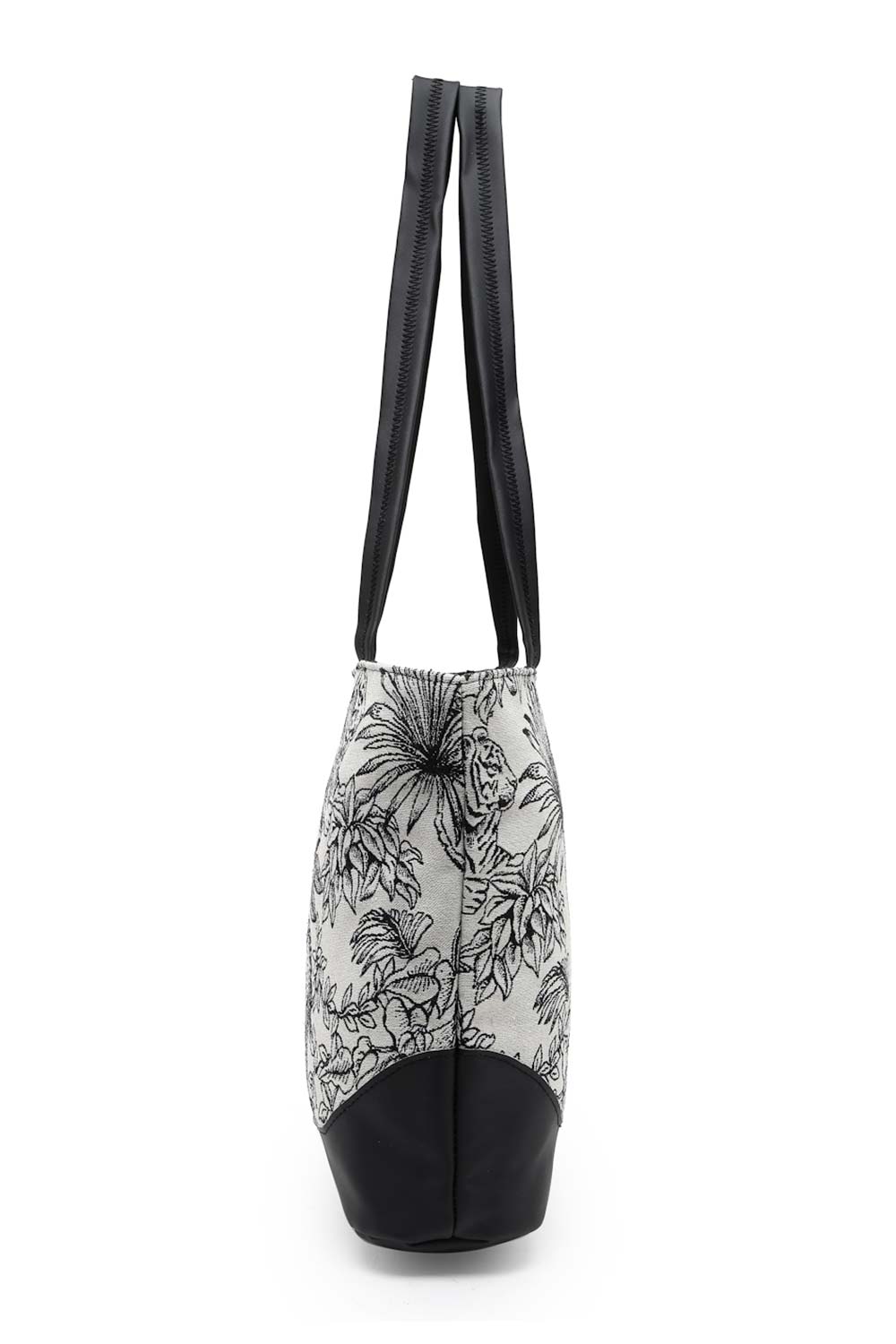 Animal Black And White Toile Cotton Jacquard Shoulder Bag