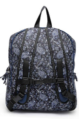 Lush Navy And White Floral Printed Polycotton Backpack