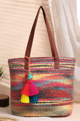 Multi-Color Stripe Cotton Tote Bag