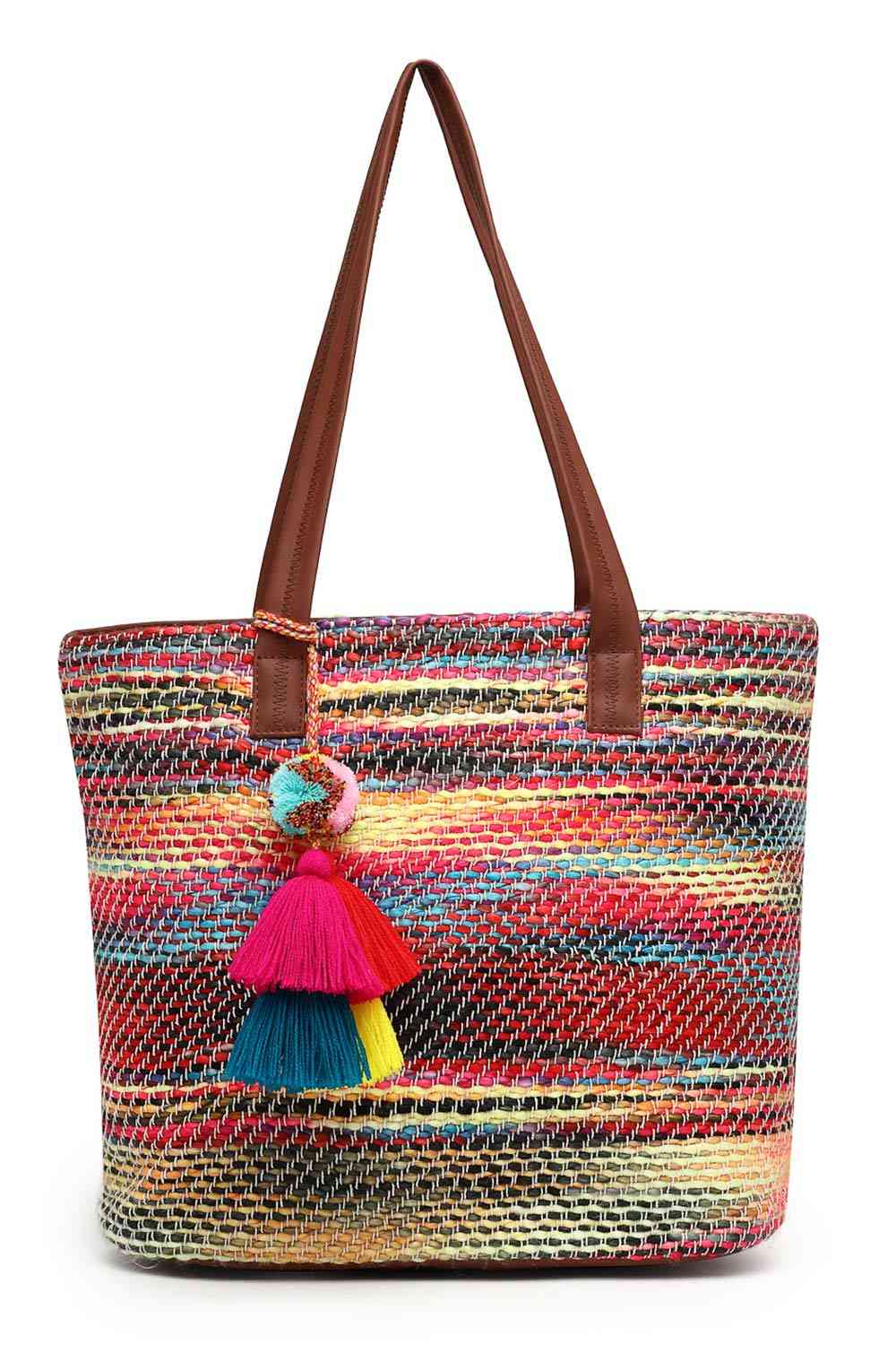 Multi-Color Stripe Cotton Tote Bag