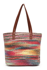 Multi-Color Stripe Cotton Tote Bag