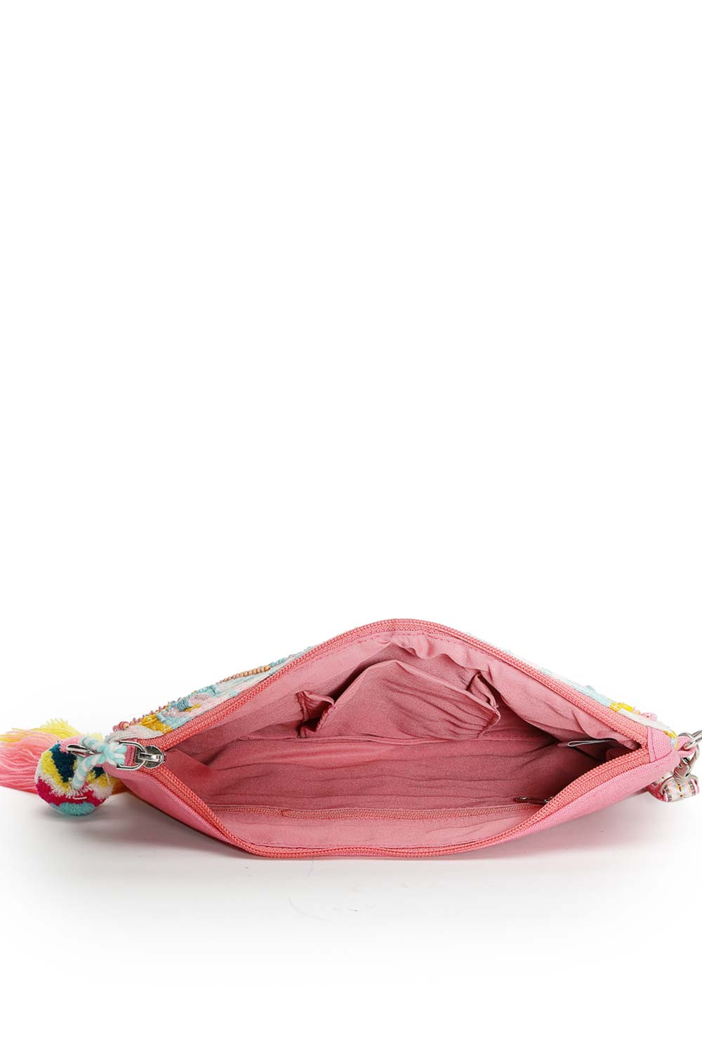 Boho Fluorescent Pink And Multi Ethnic Cotton Jacquard Sling Bag