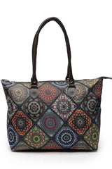 Mandala Multicolor Printed Cotton Canvas Tote Bag