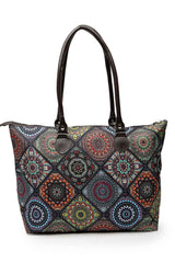 Mandala Multicolor Printed Cotton Canvas Tote Bag