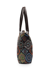 Mandala Multicolor Printed Cotton Canvas Tote Bag