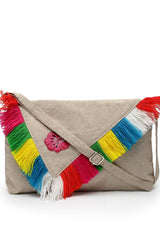 Boho Beige And Multi Floral Embroidered Cotton Canvas Sling Bag