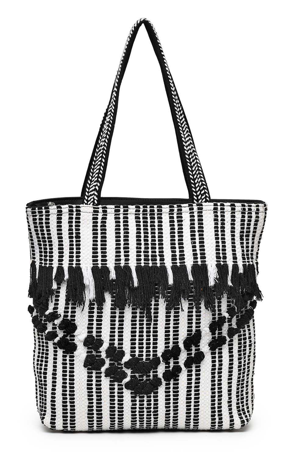 White Stripe Cotton Tote Bag