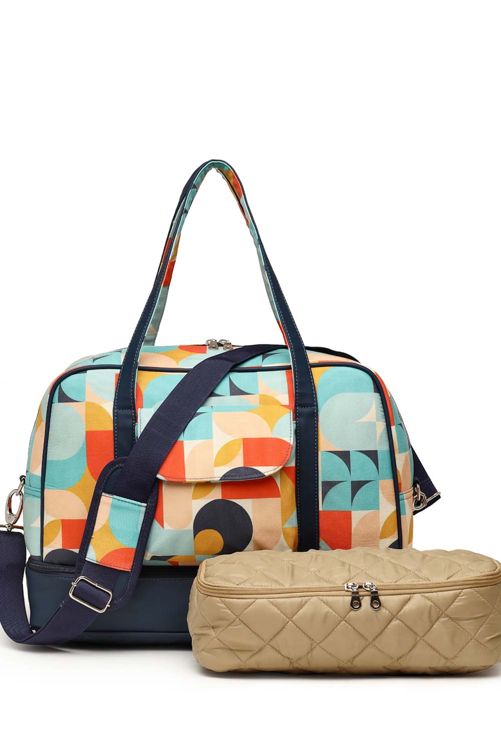 Multi-Color Printed Canvas Handheld Bag