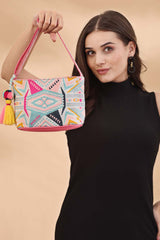 Multi-Color Jacquard Cotton Sling Bag