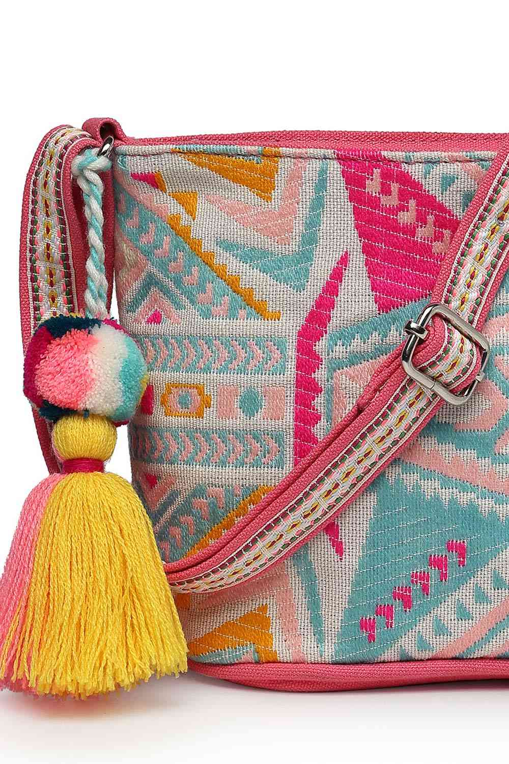 Multi-Color Jacquard Cotton Sling Bag