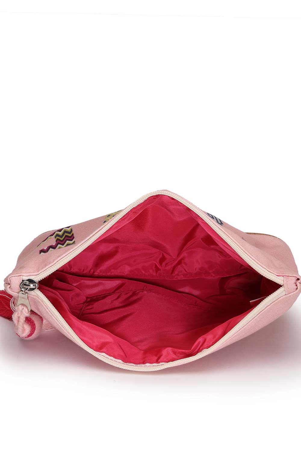 Pink Printed Cotton Canvas Handheld Bag