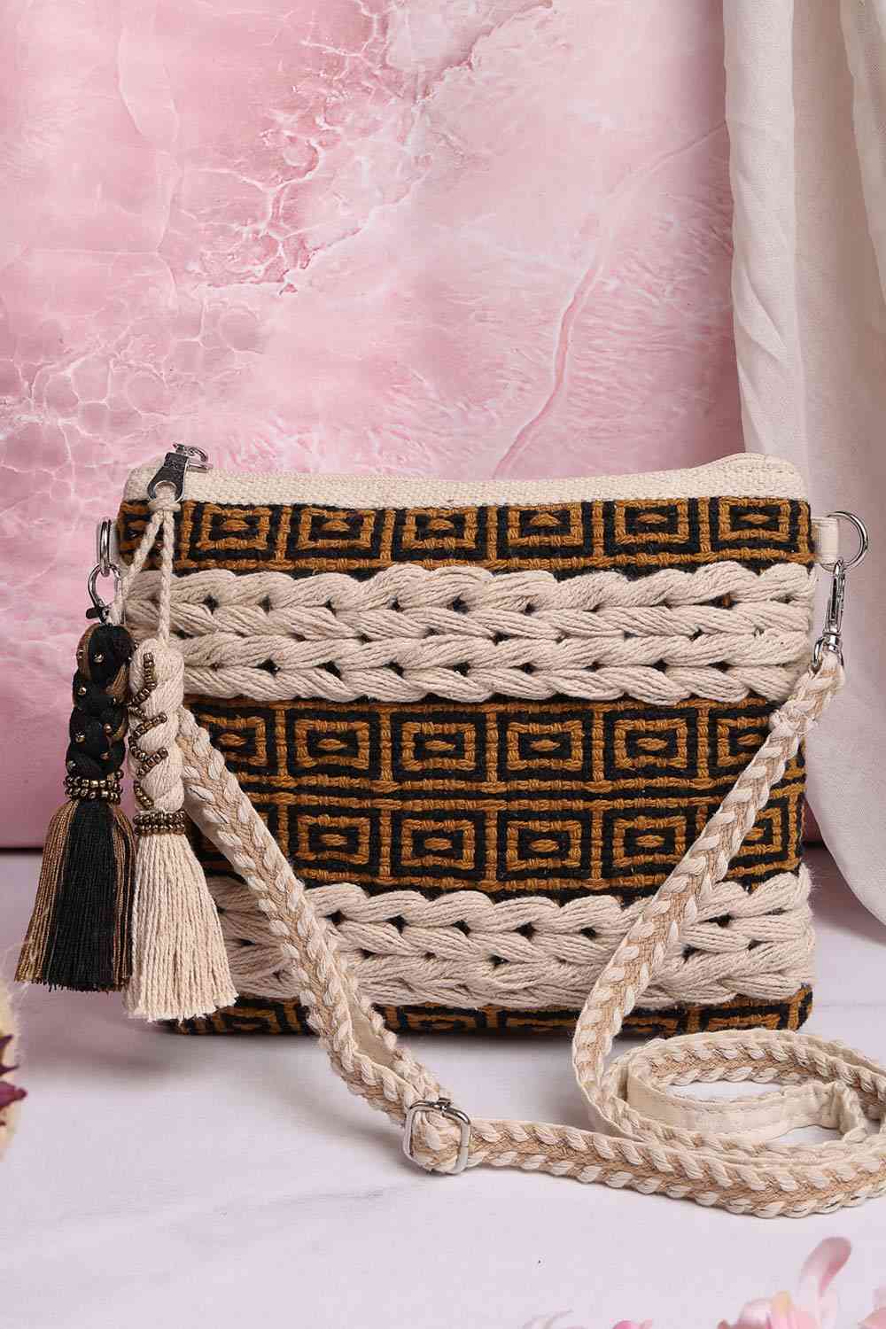 Multi-Color Stripe Canvas Sling Bag