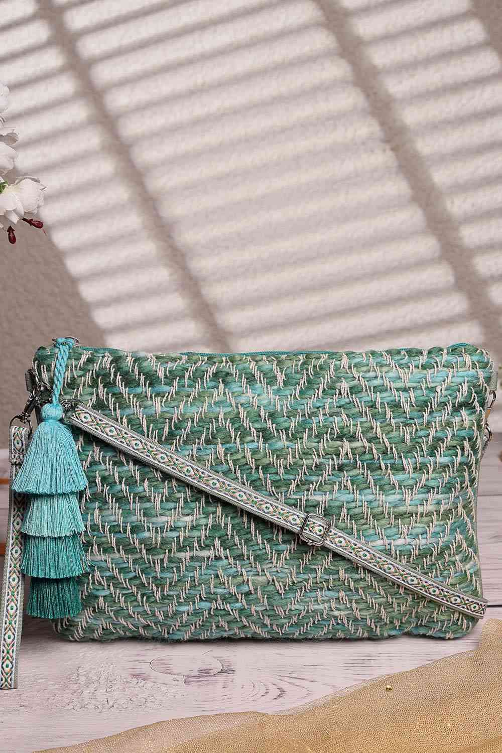 Green Cotton Sling Bag