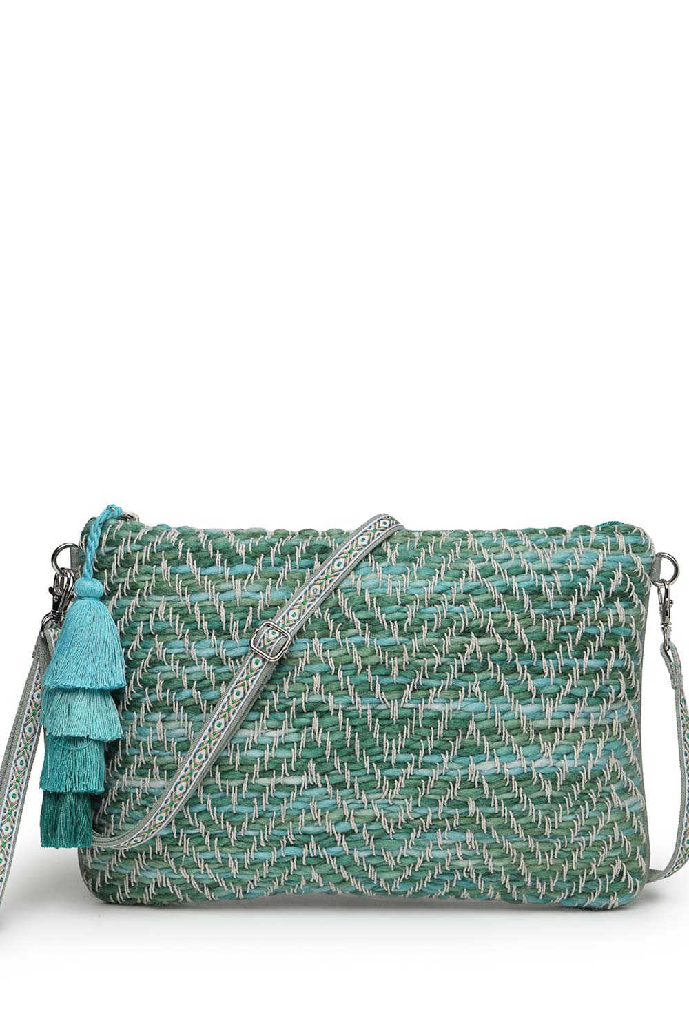 Green Cotton Sling Bag