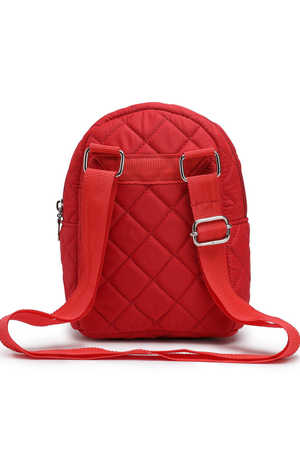 Red Diamond Quilted Polyester Sling Bag