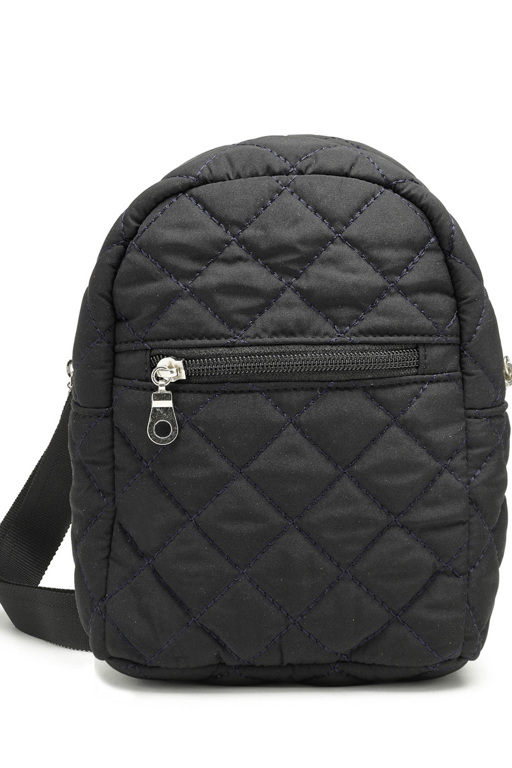 Black Diamond Quilted Polyester Sling Bag