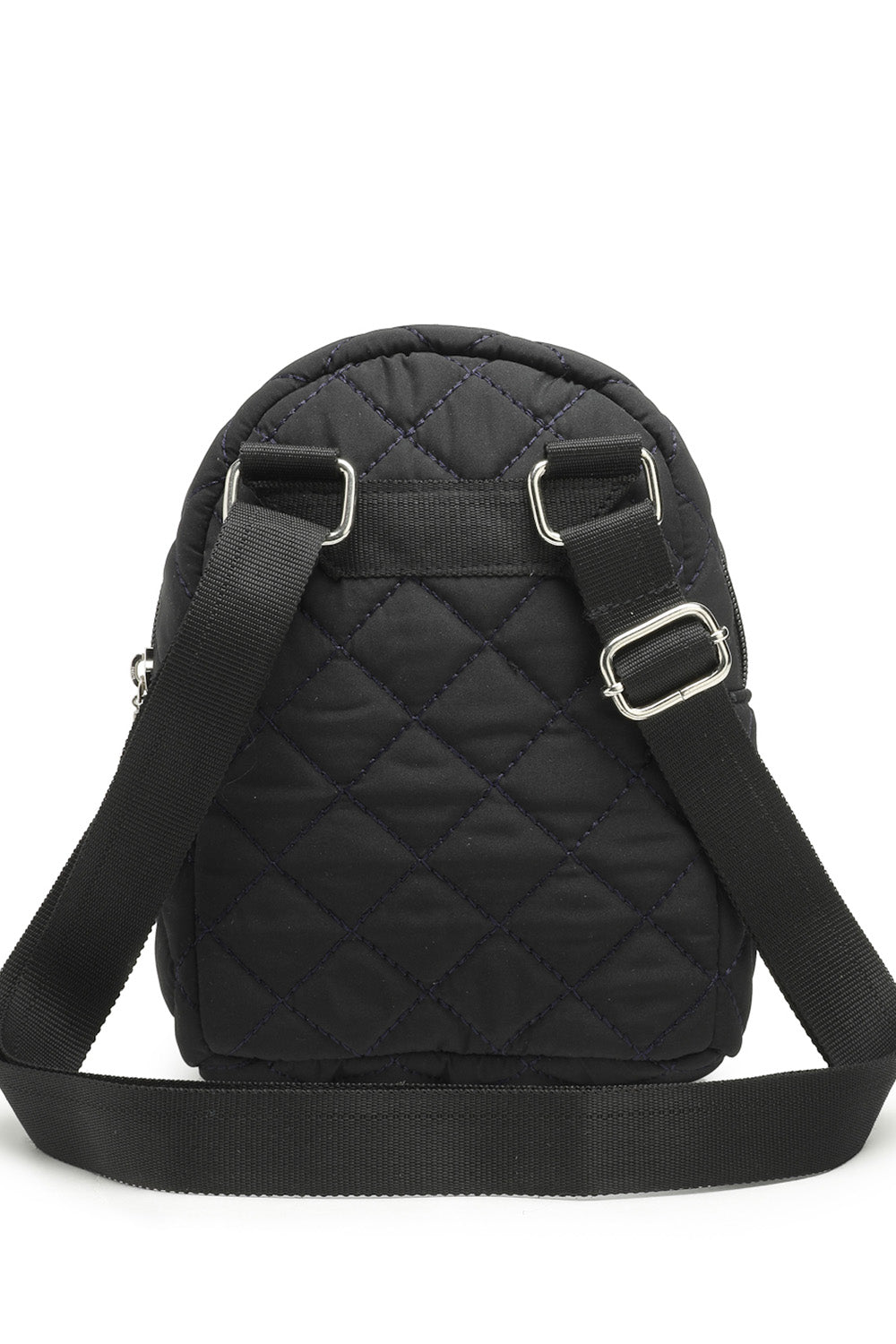 Black Diamond Quilted Polyester Sling Bag