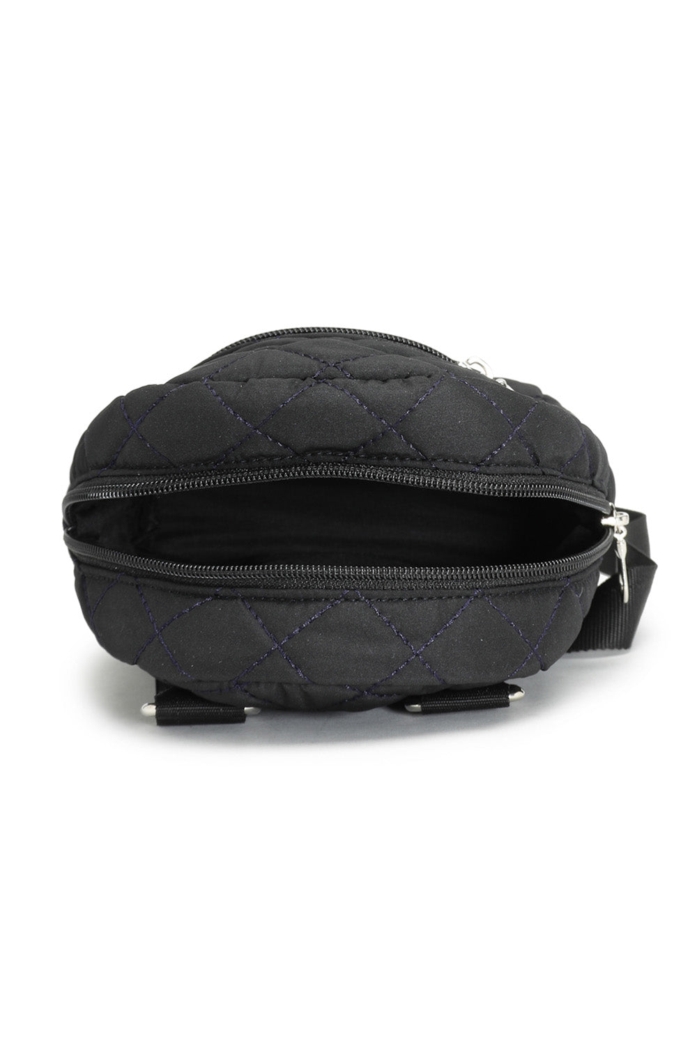 Black Diamond Quilted Polyester Sling Bag