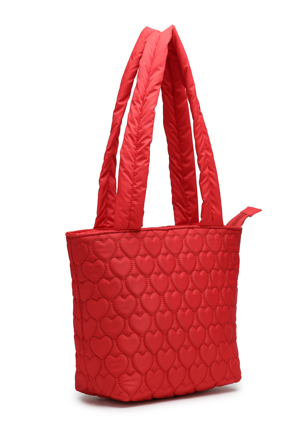 Red Heart Quilted Polyester Handheld Bag