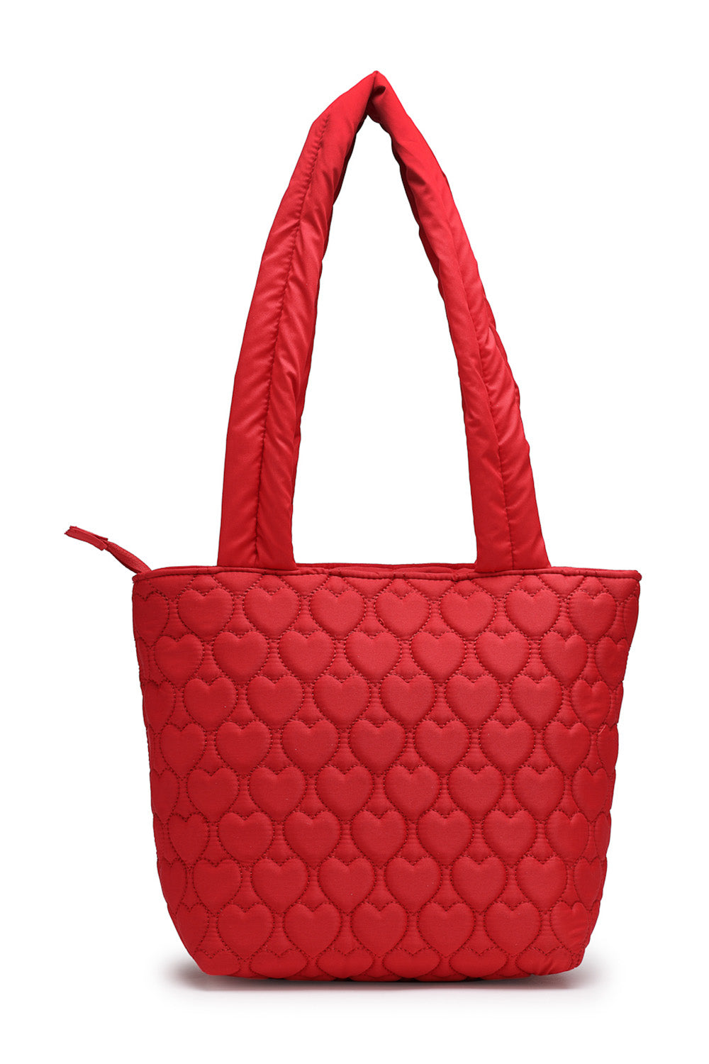 Red Heart Quilted Polyester Handheld Bag