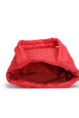 Red Heart Quilted Polyester Handheld Bag