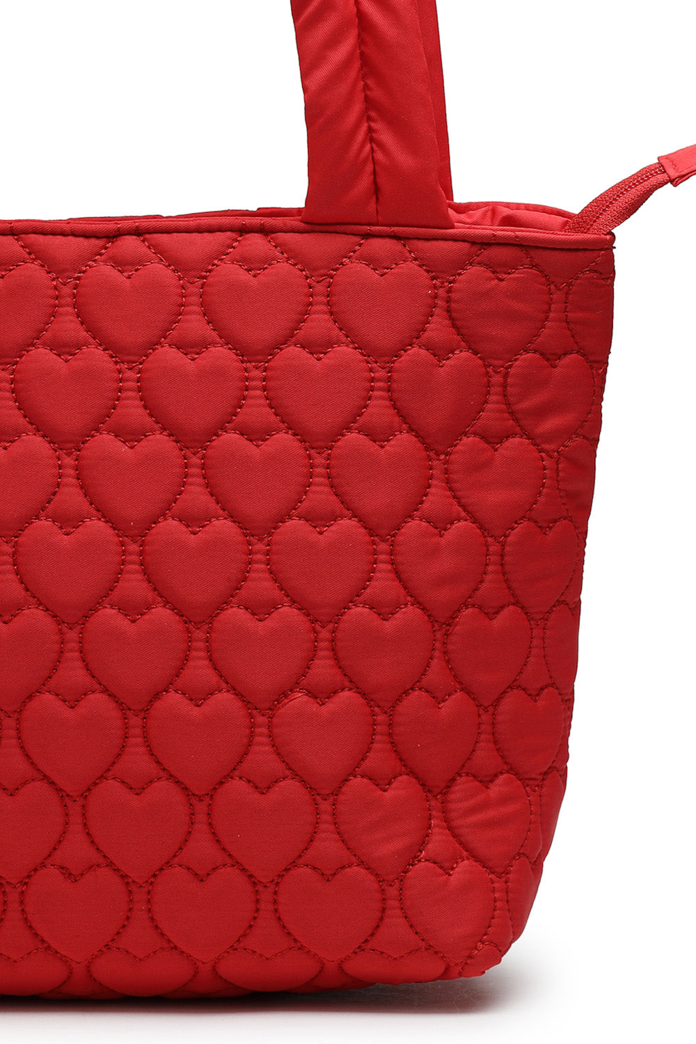 Red Heart Quilted Polyester Handheld Bag