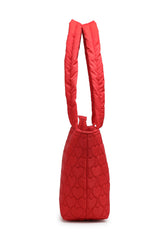 Red Heart Quilted Polyester Handheld Bag