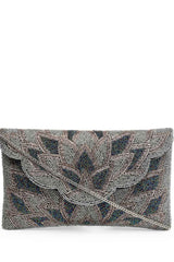 Silver Spectrum Embellished Cotton Sling Bag