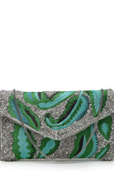 Green Botanical Embroidered Cotton Sling Bag