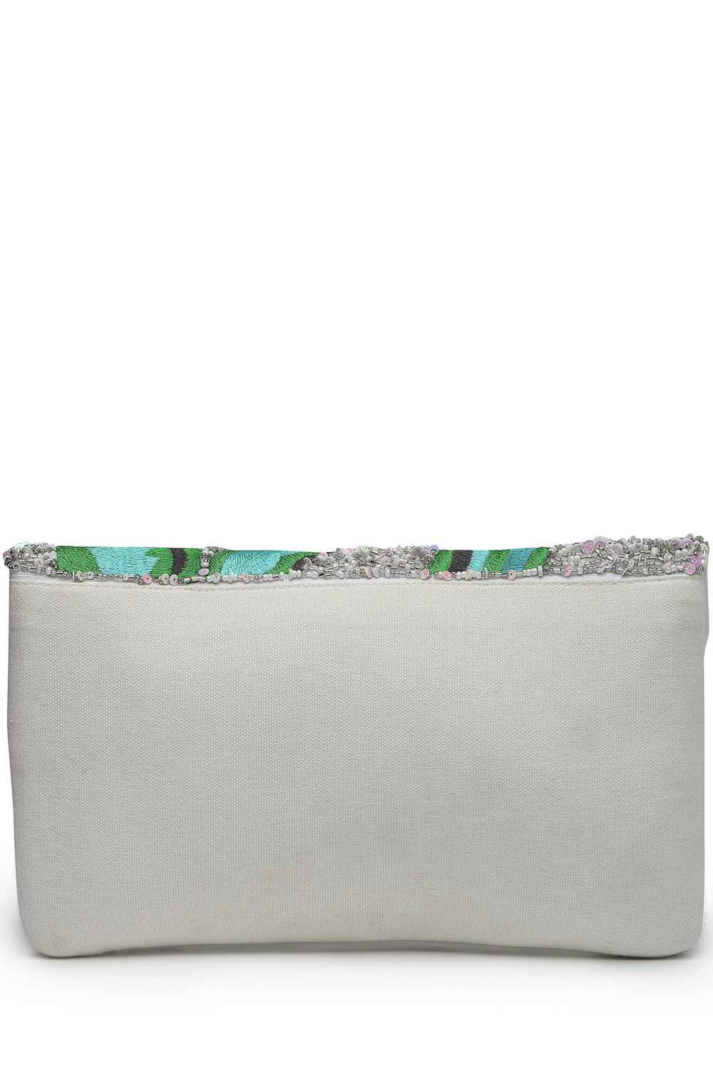 Green Botanical Embroidered Cotton Sling Bag