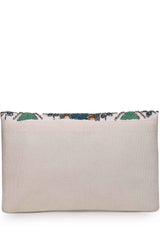 White Ethnic Motifs Embellished Cotton Sling Bag