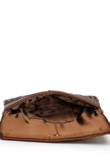 Brown Spectrum Embellished Satin Sling Bag