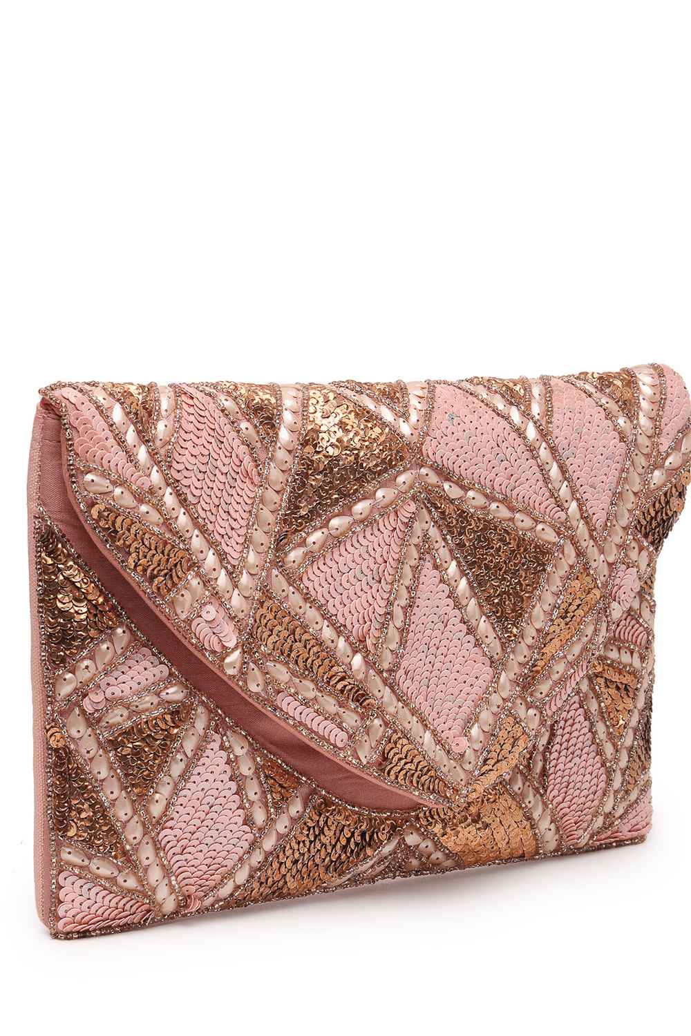 Pink Lane's Net Sequinned Cotton Sling Bag