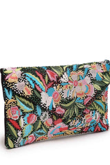 Multi-color Floral Embellished Satin Sling Bag