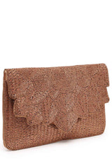 Brown Spectrum Bead Work Satin Sling Bag