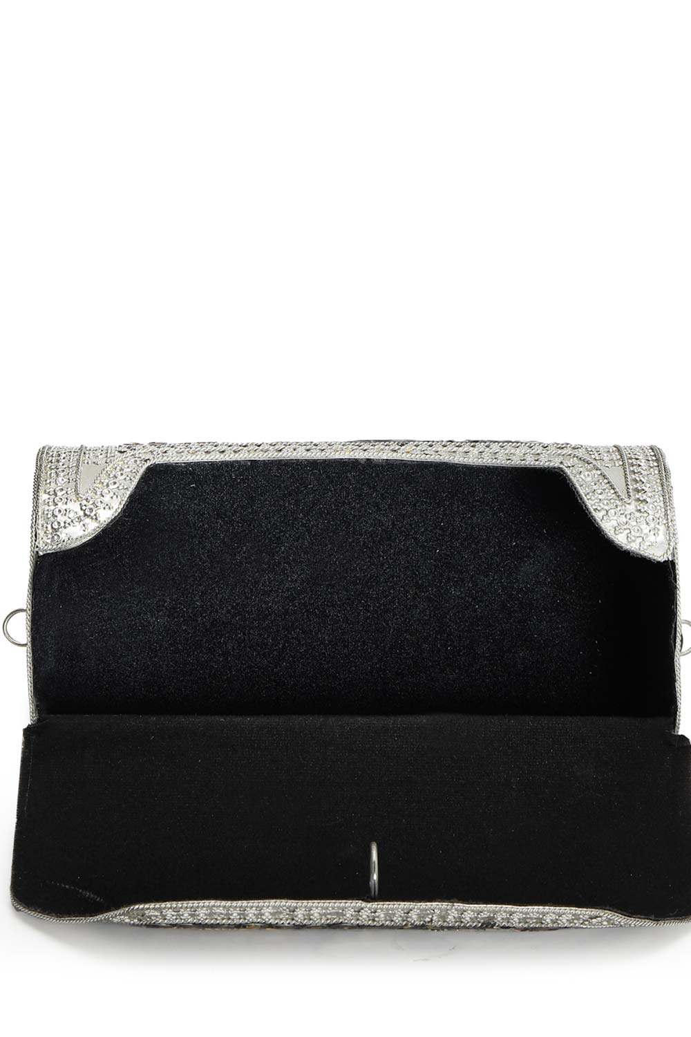 Mosaic Mustard And Silver Mosaic Embellished Metal Clutch