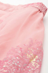 Pink Organza Gotta Patti Flared Lehenga Choli