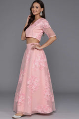 Pink Organza Gotta Patti Flared Lehenga Choli