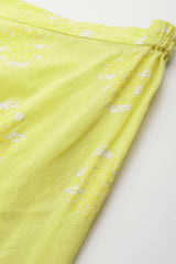 Yellow Pure Cotton Gotta Patti Flared Lehenga Choli