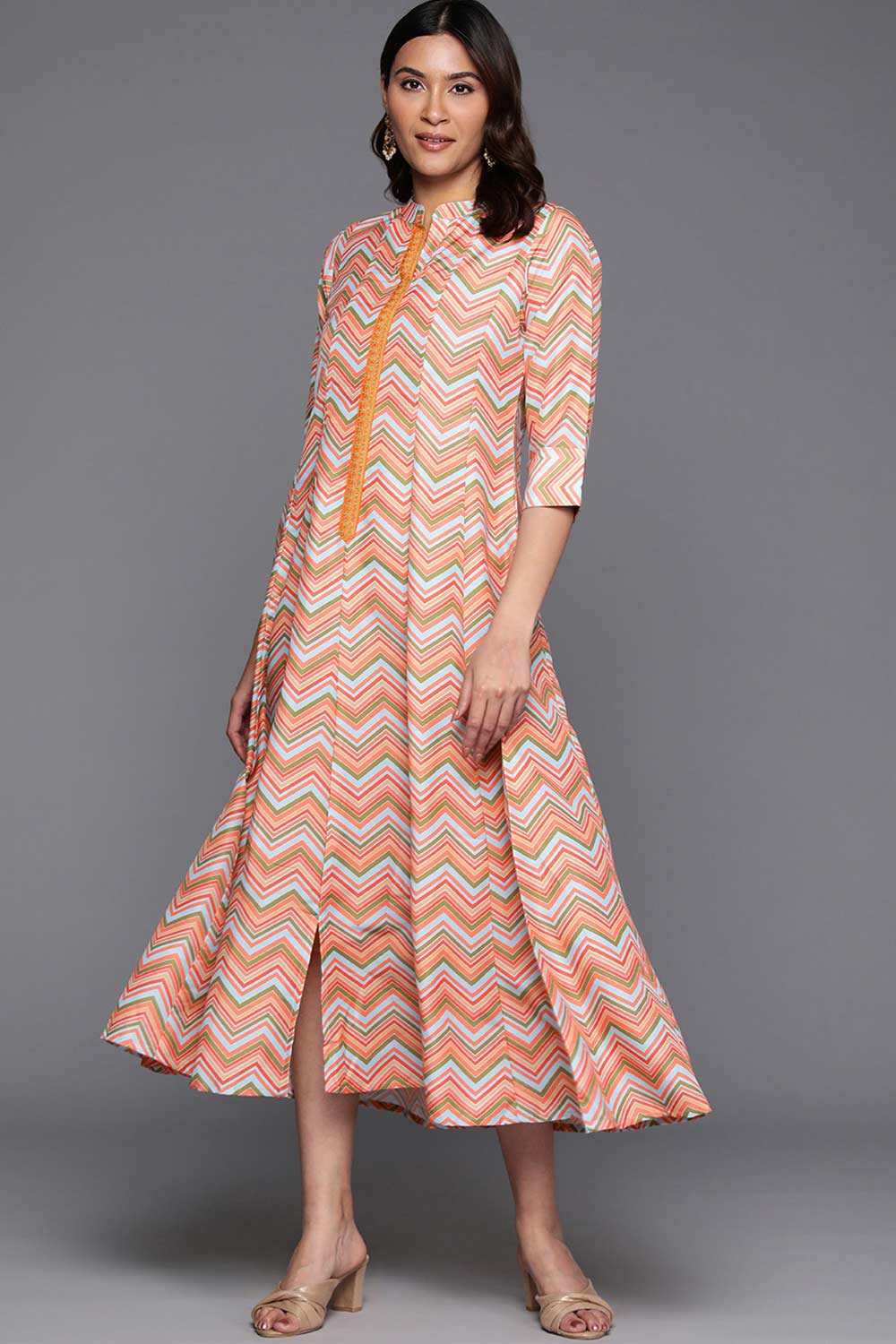 Multi Polyester Printed Dress