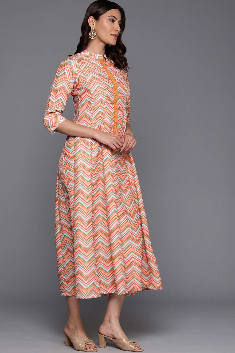 Multi Polyester Printed Dress